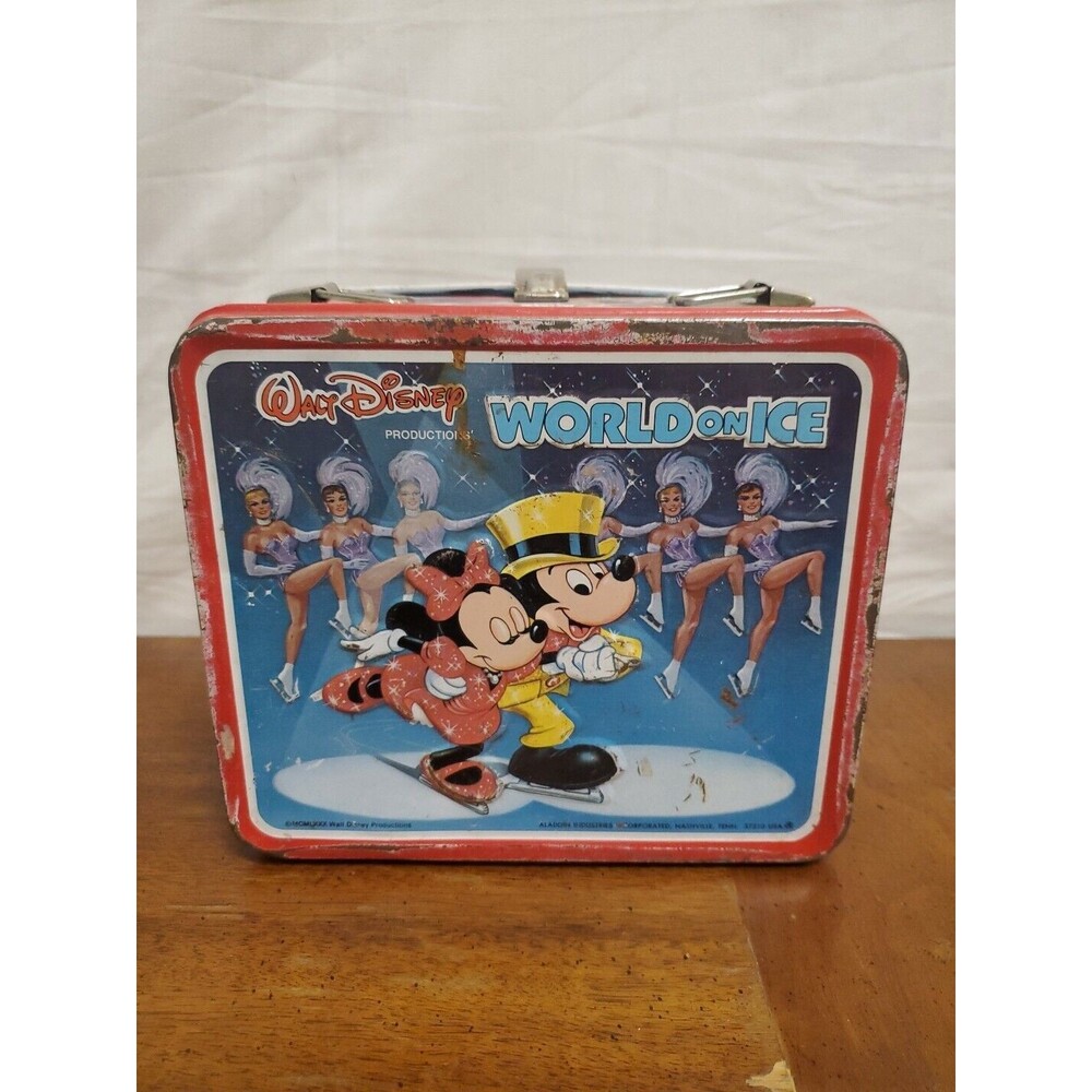 Walt Disney Wonderful World On Ice Time Lunch Box 1980 (No Thermos) No Handle